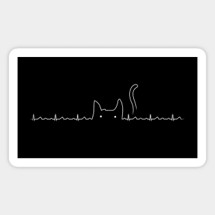 Cat Line Heartline Magnet